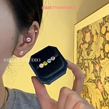 華子耳釘女彩鉆圓鉆彩色星星ins風2024年新款耳釘閃鉆爆閃飾品 歷史價格詳細信息
