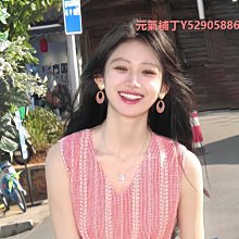 粉色愛心耳環2024年新款小眾設計感高級氣質甜美耳墜心形耳釘耳飾~晴天 歷史價格詳細信息