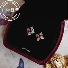 純銀s925耳環女原創設計幾何不規則鑲嵌鋯石小眾輕奢高級設計感潮 歷史價格詳細信息