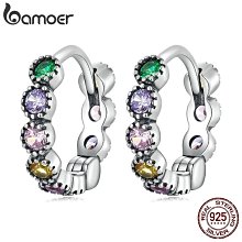 Bamoer 耳環 925 銀平紋花朵耳夾耳釘時尚珠寶配件 歷史價格詳細信息