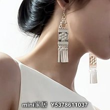 民族風流蘇耳環長款無耳洞耳夾復古純銀走秀耳墜配旗袍氣質耳飾女 歷史價格詳細信息