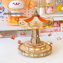 木製拼圖八音盒網質3d立體房子模型帶燈旋轉音樂摩天輪禮物 歷史價格詳細信息