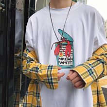 FINDSENSE G6 韓國時尚 夏裝新款港仔文藝風寬鬆大尺碼純棉男短袖T恤卡通圖案T 歷史價格詳細信息