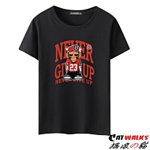 【 Catwalk's 搖滾の貓 】韓版手繪風爆拳狂鯊印花寬鬆舒適棉T ( 黑色、白色 ) 歷史價格詳細信息