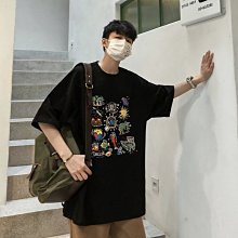 拉風閣 2020夏裝新款彩繪塗鴉卡通印花短袖T恤男生 中大尺碼 現貨 歷史價格詳細信息