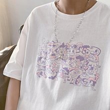 FINDSENSE X  男女情侶涂鴉字母愛心短袖T恤 歷史價格詳細信息