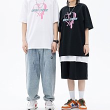 FINDSENSE X  男女情侶涂鴉字母愛心短袖T恤 歷史價格詳細信息