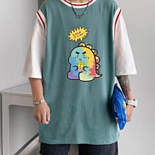 FINDSENSE X 韓潮 街頭 美式卡通印花 時尚男T 短袖T恤 寬鬆男女短T 情侶T 歷史價格詳細信息