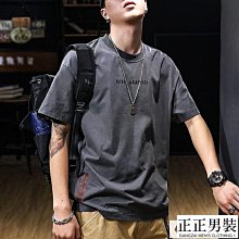 上衣 男上衣 襯衫 夏季短袖 純棉美式復古短袖t恤男大碼夏季寬松潮牌胖子加大碼半袖圓領體恤-正正男裝 歷史價格詳細信息