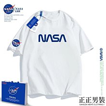 NASA聯名新款短袖男夏季純棉t恤寬松時尚大碼圓領青少年情侶學生 歷史價格詳細信息
