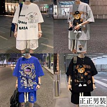 短袖套裝男 短褲套裝男生 MX多款圓領加大尺碼個性印花短袖T恤男裝夏季新款潮流上衣五分短褲兩件套-正正男裝 價格比較,價格查詢,歷史價格詳細信息