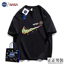 NASA聯名新款短袖男夏季純棉t恤寬松時尚大碼圓領青少年情侶學生 歷史價格詳細信息