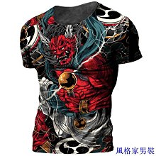 新款夏季男士龍 3D 打印圖案 T 卹休閒運動 O 領復古短袖襯衫嘻哈原宿 T 卹【滿299元發貨】 歷史價格詳細信息