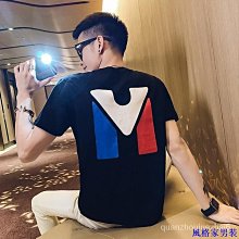 男士短袖新款圓領百搭潮流t恤麂皮絨潮牌ins印花半袖休閑上衣男-靚仔男裝 歷史價格詳細信息