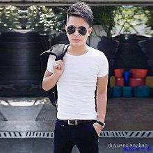 韓版緊身簡約polo衫短袖男 M-3XL 素色2024翻領針織衫 日系痞帥素色百搭冰絲針織上衣-22號穿搭 歷史價格詳細信息