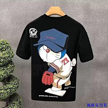 2024夏季T恤男生卡通動漫哆啦A夢叮當貓圖案半袖INS潮流小眾短袖 歷史價格詳細信息