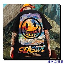 潮牌惡魔小丑短袖t恤男女ins潮流體恤衫夏百搭帥氣休閑半袖衣服#皇運 歷史價格詳細信息