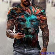 3D男式T恤時尚嘻哈圓領短袖上衣跨境外貿夏新款大尺碼男士體恤上衣2024夏季新款 色彩眩暈 3D印花短袖【滿299元發貨】 歷史價格詳細信息