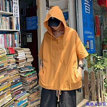 原宿風連帽五分短袖夏季復古嘻哈炸街男女上衣潮大尺碼上衣 歷史價格詳細信息
