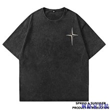 2024 男士嘻哈水洗 T 恤街頭服飾字母印花 T 恤原宿棉質休閒夏季短袖 Tshi 歷史價格詳細信息