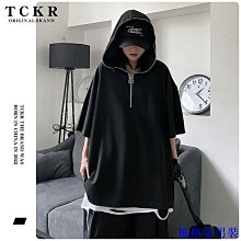 原宿風連帽五分短袖夏季復古嘻哈炸街男女上衣潮大尺碼上衣 價格比較,價格查詢,歷史價格詳細信息