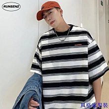 落肩條紋T恤《J.Y》寬T 條紋T 男T恤 落肩T 五分袖 寬鬆 短T 潮流 百搭 韓國 男女皆可穿 歷史價格詳細信息