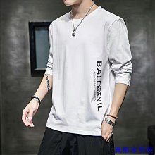 春秋季薄款男士長袖恤男長圓領印花潮流秋衣大碼打底衫男士長袖T男性衣服上衣T恤男裝休閒服裝-正正男裝 歷史價格詳細信息