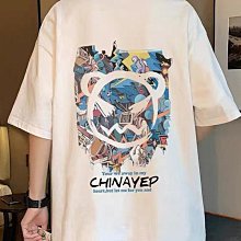 夏季潮流印花卡通狼男t恤時尚o領休閒短袖舒適嘻哈街頭超大t恤【滿299元發貨】 歷史價格詳細信息