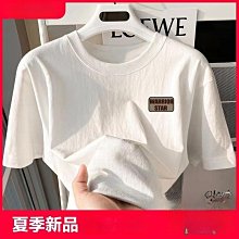 棉花短袖T恤男士2024夏季新款INS國潮牌寬松百搭五分袖體恤上衣服 歷史價格詳細信息