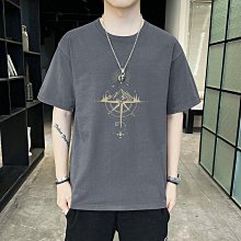 短袖T恤男士夏季美式衣服體恤男裝寬松五分袖潮牌半袖水洗做舊T恤 歷史價格詳細信息
