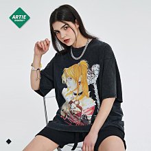 ARTIE男裝丨磨邊做舊電鋸人動漫卡通印花T恤炒雪花復古短袖T恤 歷史價格詳細信息