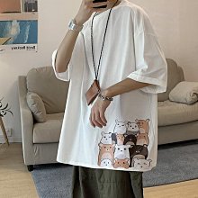 短袖t恤男生衣服ins潮流港風夏季克萊因藍寬松大碼五分袖 歷史價格詳細信息