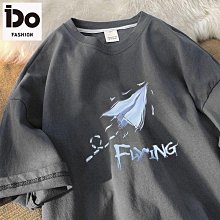 夏季ins港風潮流印花短袖T恤 韓版學院風寬鬆圓領五分袖潮tee 百搭休閒Oversized短t 打底衫 上衣 男生衣著 歷史價格詳細信息