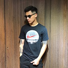 美國百分百【全新真品】 Nike T恤 短袖 上衣 T-shirt 運動 休閒 logo 深藍色/灰色 J356 歷史價格詳細信息