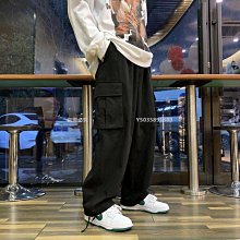 工裝褲男士2022年春秋季寬松九分束腳潮流直筒休閑長褲子秋冬加絨 歷史價格詳細信息
