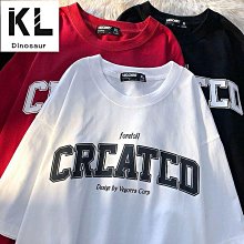 美式復古短袖100%純棉T恤男女同款加大碼寬鬆短t百搭質上衣暗黑原宿風印花短袖 歷史價格詳細信息