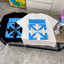 OFF-WHIT 泼墨印花经典短袖T恤 男女同款 明星同款 基礎短袖衫 夏季休閒上衣男短袖打底衫女寬鬆T恤半袖衫圓領T恤套頭衫 歷史價格詳細信息