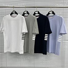 代購#ThomBrowne新品拼色翻領針織polo衫男女同款休閑時尚薄款短 歷史價格詳細信息