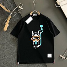 熱銷#ThomBrowne夏季龍蝦印花短袖t恤男女同款全棉寬松百搭圓領半 歷史價格詳細信息