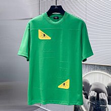 Fendi 新款短袖Tshirt T恤 精緻提花 黑色小扣標 完美???? 經典Logo圖案 超好看  男女同款 歷史價格詳細信息