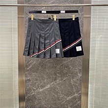 代購 熱銷#ThomBrowne條紋女裝百褶裙泡泡紗a字高腰顯瘦半身裙jk少女短 歷史價格詳細信息