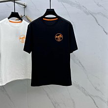 HERMES愛馬仕 24夏季新款圖案logo印花個性洋氣短袖T恤情侶款寬鬆百搭精品代購 歷史價格詳細信息