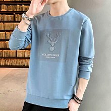男士上衣 秋冬打底衫男秋裝長袖t恤男士20新款春秋季潮流潮牌衛衣早秋寬松純棉上衣服-潮流好物 歷史價格詳細信息