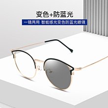 感光變色防藍光近視眼釒競男女學院風純鈦合金大框大臉韓版帥氣半框 歷史價格詳細信息