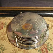 歐洲古物時尚雜貨  紐西蘭 粉色花卉杯墊 圓形木墊 手工藝品 擺飾品 古董收藏 歷史價格詳細信息