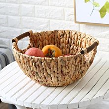 下殺 KENS 水果盤創意藤草編 客廳裝飾儲物籃面包筐美式收納筐家用果籃 （pink Q時尚女裝） 價格比較,價格查詢,歷史價格詳細信息