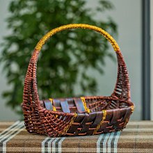 柳編雙耳托盤日式藤編手工編織面包籃子家用水果盤點心擺盤野餐籃*爆款 歷史價格詳細信息