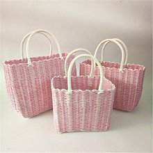 手提菜籃子編織購物籃塑料藤編手工收納水果采摘筐買菜道具野餐籃*爆款 歷史價格詳細信息