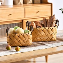 編織水果籃藤編野餐籃姜蒜收納籃木片面包筐竹編提手框竹籃整理籃*爆款 歷史價格詳細信息