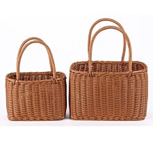 編織水果籃藤編野餐籃姜蒜收納籃木片面包筐竹編提手框竹籃整理籃*爆款 歷史價格詳細信息